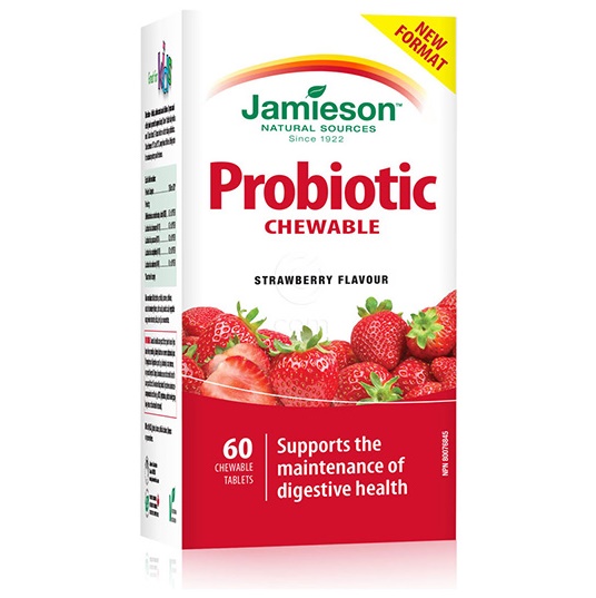 Jamieson Probiotic zvecljive tablete z okusom jagode 2