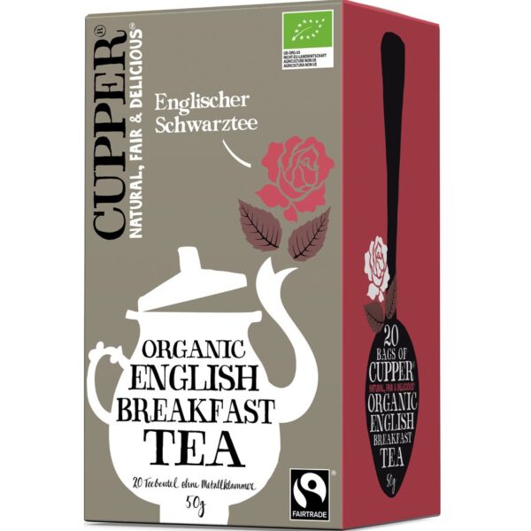 Angleški črni čaj za zajtrk Cupper 20 vrečk