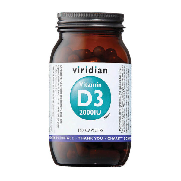 vitamin d3 2000 iu 150 kapsul viridian nutrition naravni prehranski dodatki 1 1