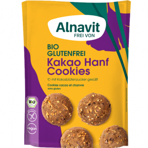 BIO Super cookies s kakavom in konopljo brez glutena Alnavit 125g