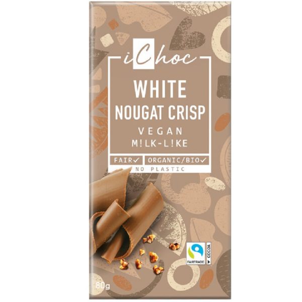 Bela hrustljava nugat cokolada BIO iChoc 80 g