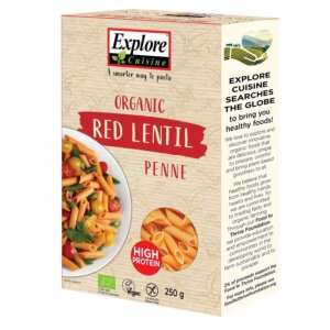 Rdeča leča Penne brez glutena BIO Explore Cuisine, 250g