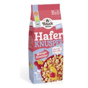 Ovseni kosmiči z mangom in malinami brez glutena BIO Bauck Mühle, 285g