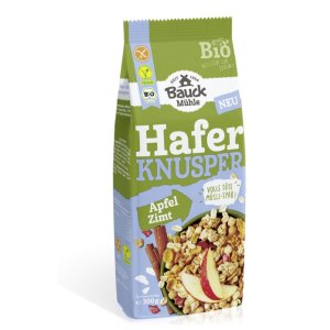 Ovseni kosmiči z jabolki in cimetom brez glutena BIO Bauck Mühle, 300g